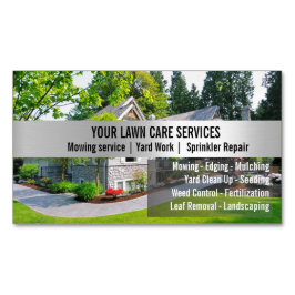 Tarjeta De Visita Magnética Green Grass Mowing Yarn Care Gardenin