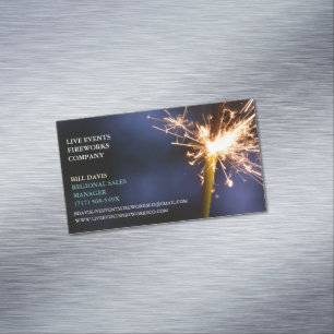 Tarjeta De Visita Magnética Green Sparkler Julio 4ª Tienda Fuegos artificiales