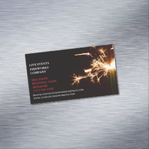 Tarjeta De Visita Magnética Green Sparkler Julio 4ª Tienda Fuegos artificiales