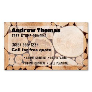 Tarjeta De Visita Magnética Grinización de trozos de árbol