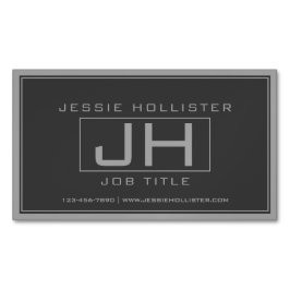 Tarjeta De Visita Magnética Gris y gris oscuro guapo