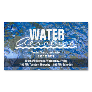 Tarjeta De Visita Magnética Haga aeróbicos de agua azul chispeantes del