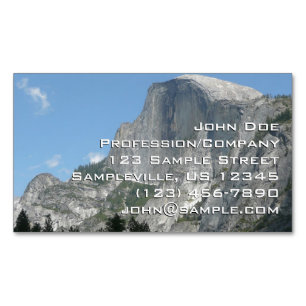 Tarjeta De Visita Magnética Half Dome de lado en el Parque Nacional Yosemite