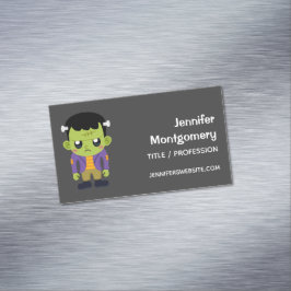Tarjeta De Visita Magnética Halloween de Monstruo Frankenstein Verde
