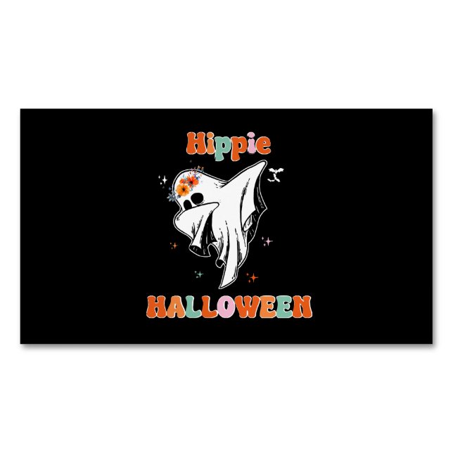 Tarjeta De Visita Magnética Halloween hippie (Anverso)