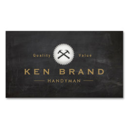 Tarjeta De Visita Magnética Hammer Handyman y Saw Round