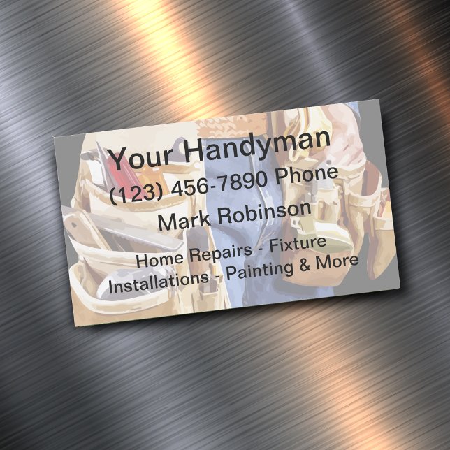 Tarjeta De Visita Magnética Handyman Business Card Magnets Handyman (Subido por el creador)
