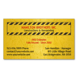 Tarjeta De Visita Magnética Handyman de construcciones