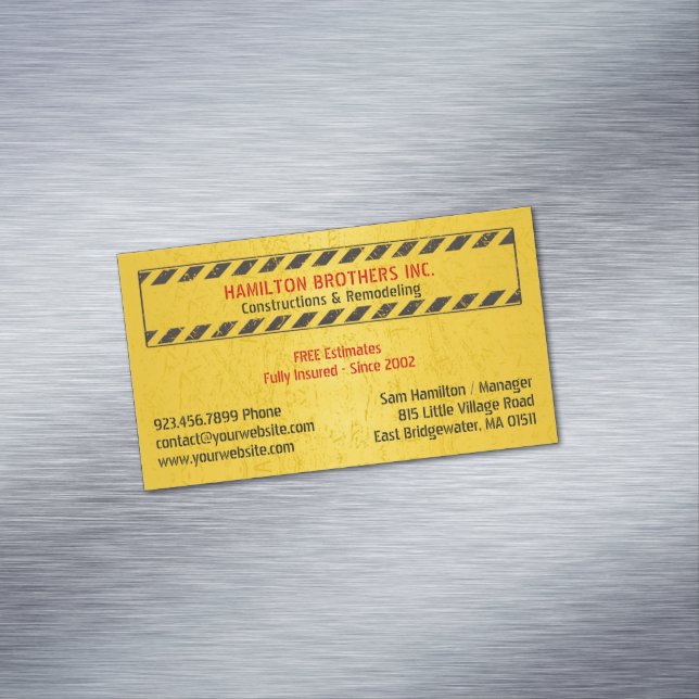 Tarjeta De Visita Magnética Handyman de construcciones (In Situ)