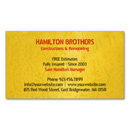 Tarjeta De Visita Magnética Handyman de construcciones