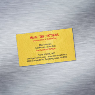 Tarjeta De Visita Magnética Handyman de construcciones