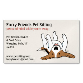 Tarjeta De Visita Magnética Happy Beagle | Perro de dibujos animados | Cuidado