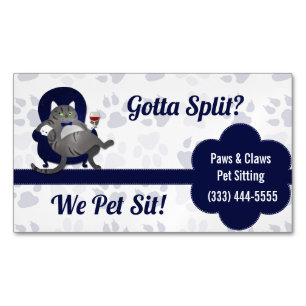 Tarjeta De Visita Magnética ¿Hay que dividir a un Mascota azul y gris? Imprimi