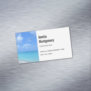 Tarjeta De Visita Magnética Hermosa playa tropical turquesa