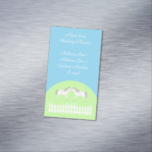 Tarjeta De Visita Magnética Hermoso Boda blanco planificador de bodas para cab