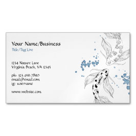 Tarjeta De Visita Magnética Hermoso Koi Fish Japonés Nadando
