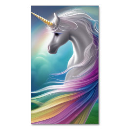 Tarjeta De Visita Magnética Hermoso, salvaje, opalescente unicornio, arcoiris