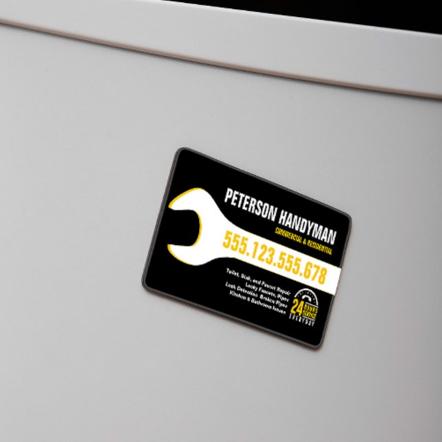 TARJETA DE VISITA MAGNÉTICA HERRAMIENTA DE EMERGENCIA DE HANDYMAN QUE SE RELLE (Subido por el creador)