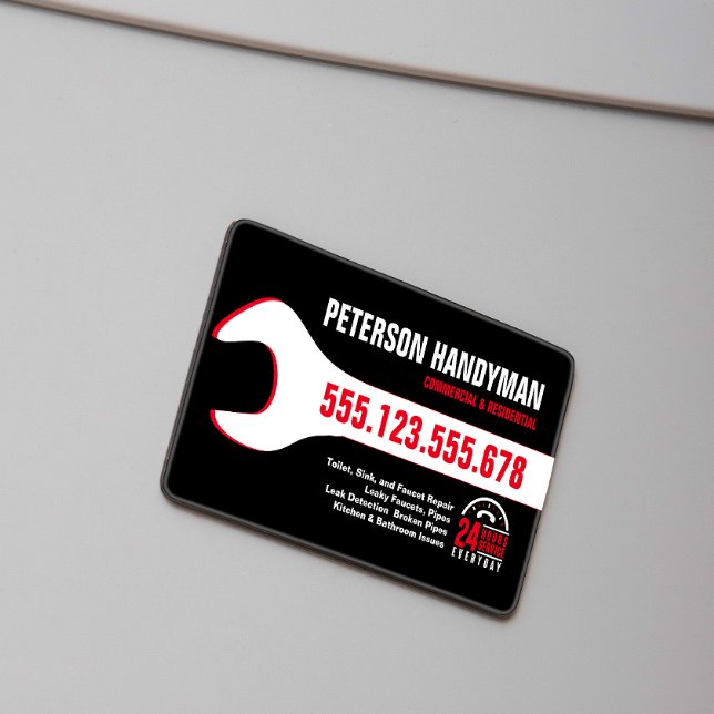 TARJETA DE VISITA MAGNÉTICA HERRAMIENTA DE EMERGENCIA DE HANDYMAN QUE SE RELLE (Subido por el creador)