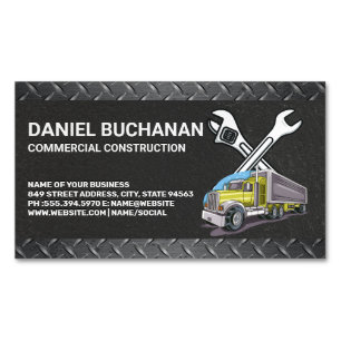 Tarjeta De Visita Magnética Herramientas de Construcción Camión de Trabajo
