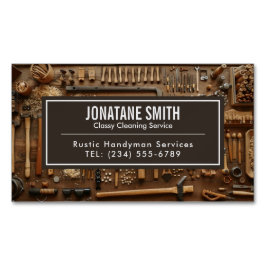 Tarjeta De Visita Magnética Herramientas rusas Carpintero Handyman Woodworker