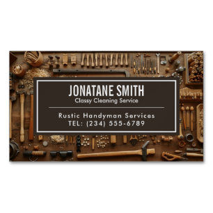 Tarjeta De Visita Magnética Herramientas rusas Carpintero Handyman Woodworker