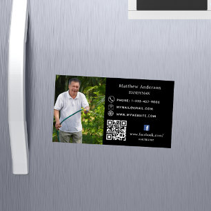 Tarjeta De Visita Magnética Hogar blanco negro repara la foto Código QR manual