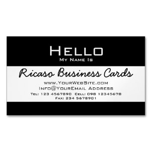Tarjeta De Visita Magnética Hola Mi Nombre Es