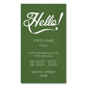 Tarjeta De Visita Magnética Hola - top del árbol