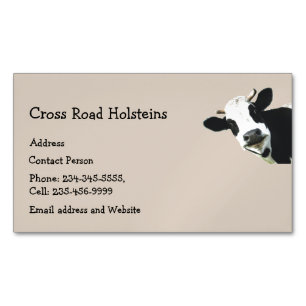 Tarjeta De Visita Magnética Holstein Cow Breeder Dairy Farm Humor