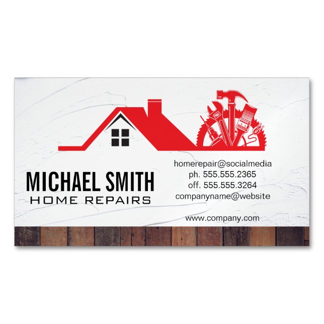 Tarjeta De Visita Magnética Home Repair | Property Management (Anverso)