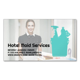 Tarjeta De Visita Magnética Hotel Cleaner   Servicios Maid