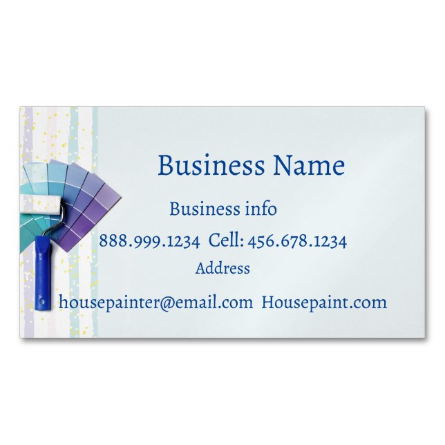 Tarjeta De Visita Magnética House Painter Painting Wallpapering Business Car (Anverso)