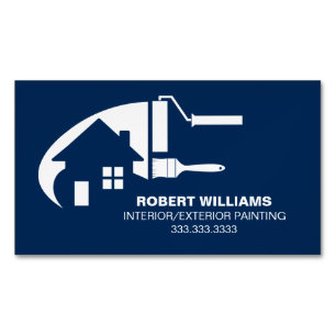 Tarjeta De Visita Magnética House Painter Professional Blue
