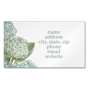 Tarjeta De Visita Magnética Hydrangea azul