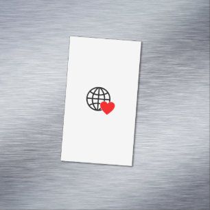 Tarjeta De Visita Magnética Icono de Globo de Amor Mundial   Diseño de Verano 