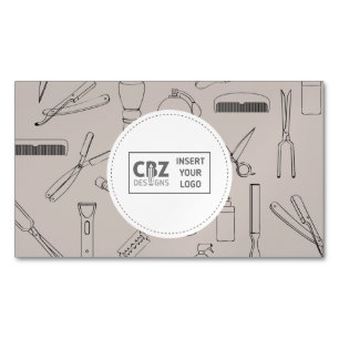 Tarjeta De Visita Magnética Iconos del peluquero profesionales