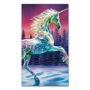 Tarjeta De Visita Magnética Ilustracion Magical Unicornios