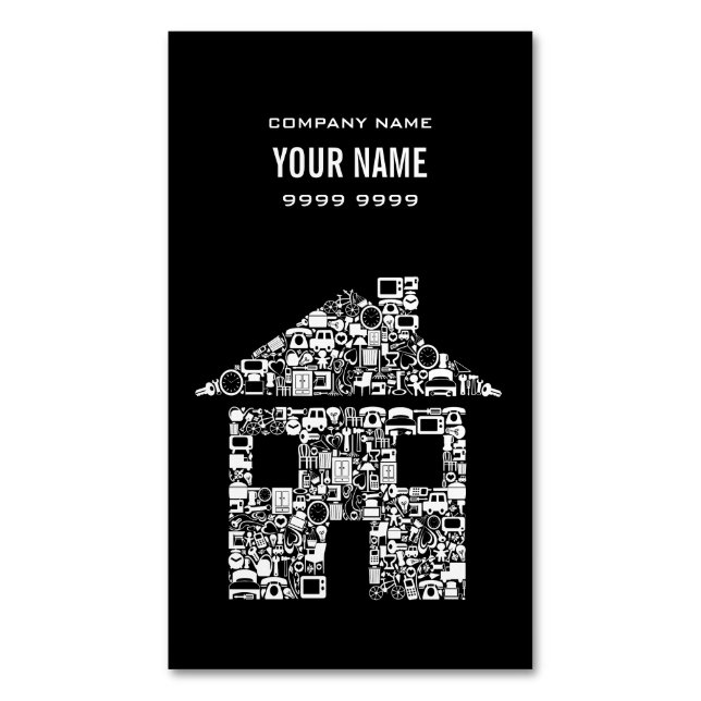 Tarjeta De Visita Magnética Imnet Profesional House Inmobiliaria Promocional (Frente vertical)