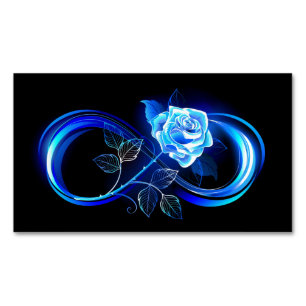 Tarjeta De Visita Magnética Infinito brillante con rosa azul