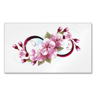 Tarjeta De Visita Magnética Infinito con las flores de flores de Sakura Blosso