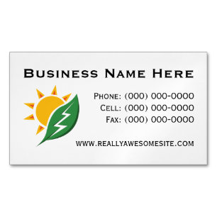 Tarjeta De Visita Magnética Información de contacto de energía solar profesion
