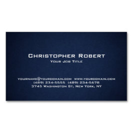 Tarjeta De Visita Magnética Inmobiliaria azul de la Marina minimalista