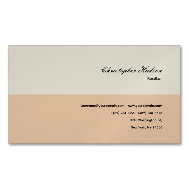 Tarjeta De Visita Magnética Inmobiliaria Profesional Realtor Simple (Anverso)
