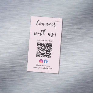 Tarjeta De Visita Magnética Instagram Facebook Qr Code Conectarse Con Nosotros