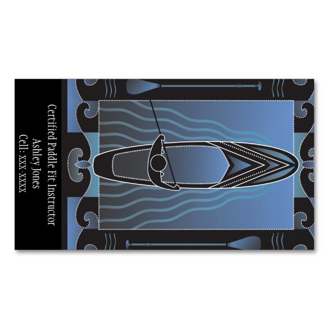 Tarjeta De Visita Magnética Instructor certificado de ajuste de remo (Anverso)