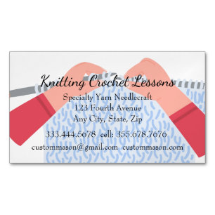 Tarjeta De Visita Magnética Instructor de aprendizaje de punto y crochet