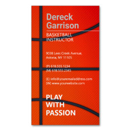Tarjeta De Visita Magnética Instructor de baloncesto | Coach | Formador