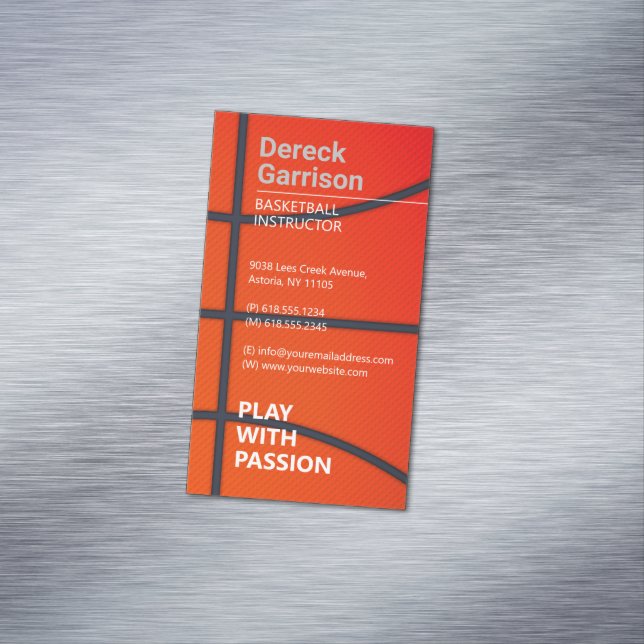 Tarjeta De Visita Magnética Instructor de baloncesto | Coach | Formador (In Situ)