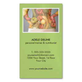 Tarjeta De Visita Magnética Instructor y nutricionista personales verdes